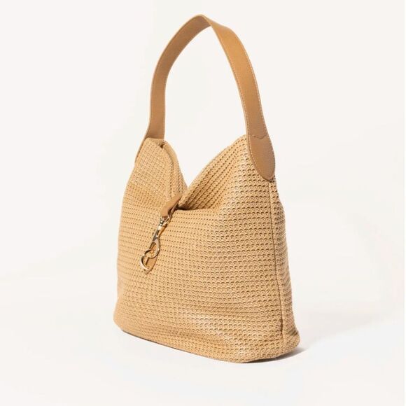 Raffia Shoulder Bag - Beige Color - BRAND NEW - Lobster Clasp Close - NWT - Picture 4 of 6